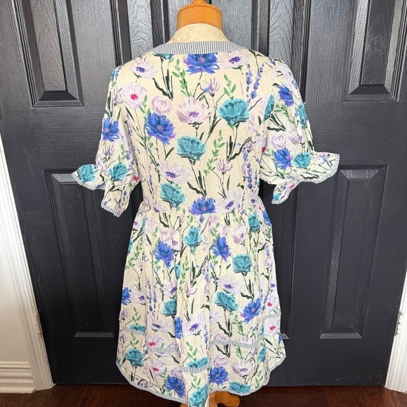 NWOT Umgee Floral Print Puff Sleeve Mini Dress - Picture 9 of 13